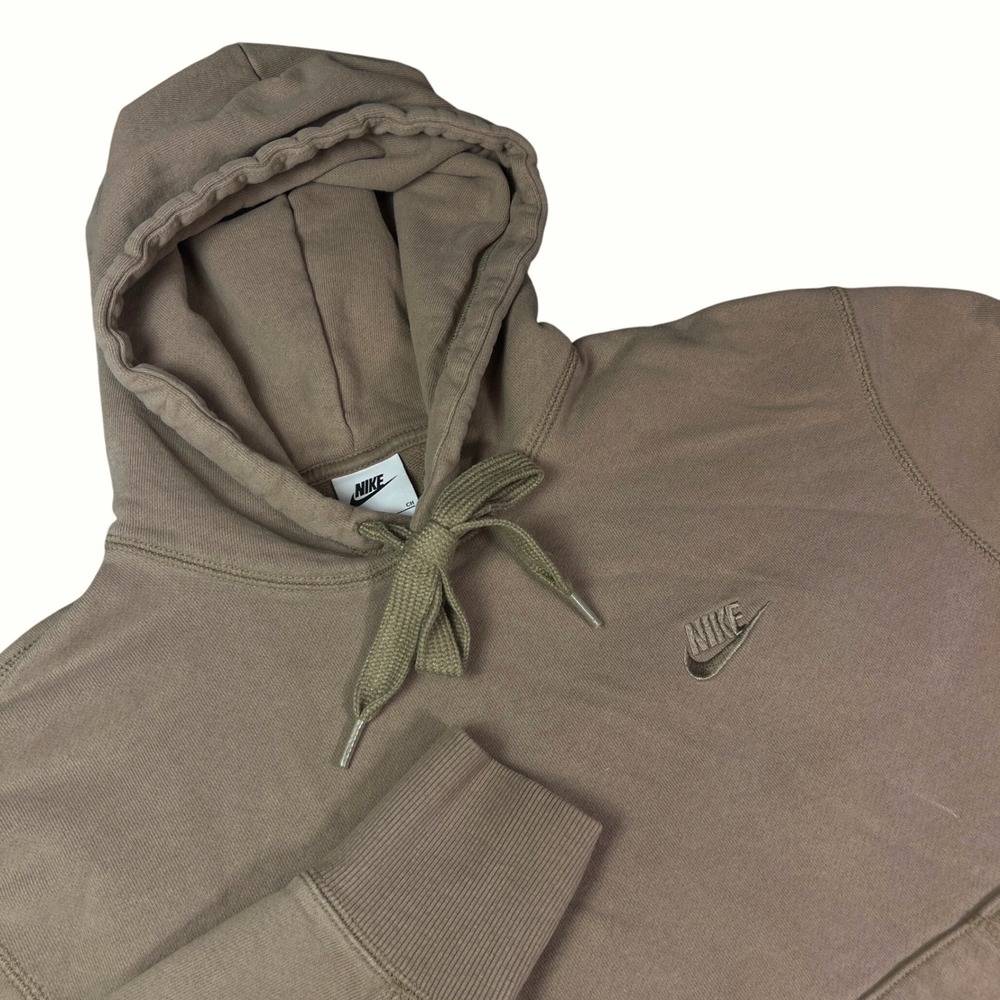 Nike Sportswear S Heavyweight Fleece Hoodie Light Brown Embroidered DA0023-208